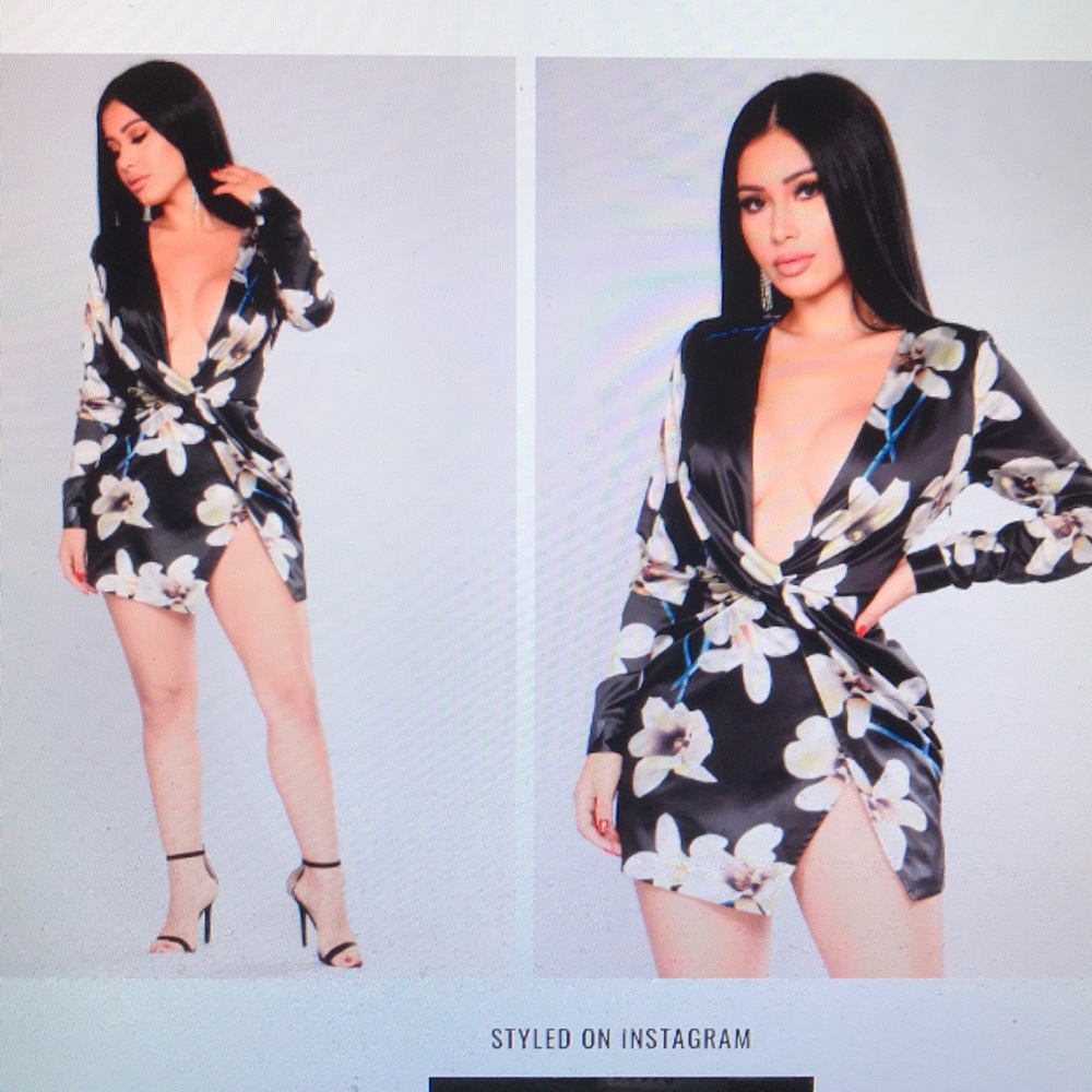 Fashion nova sugar sweet satin dress Knot front S